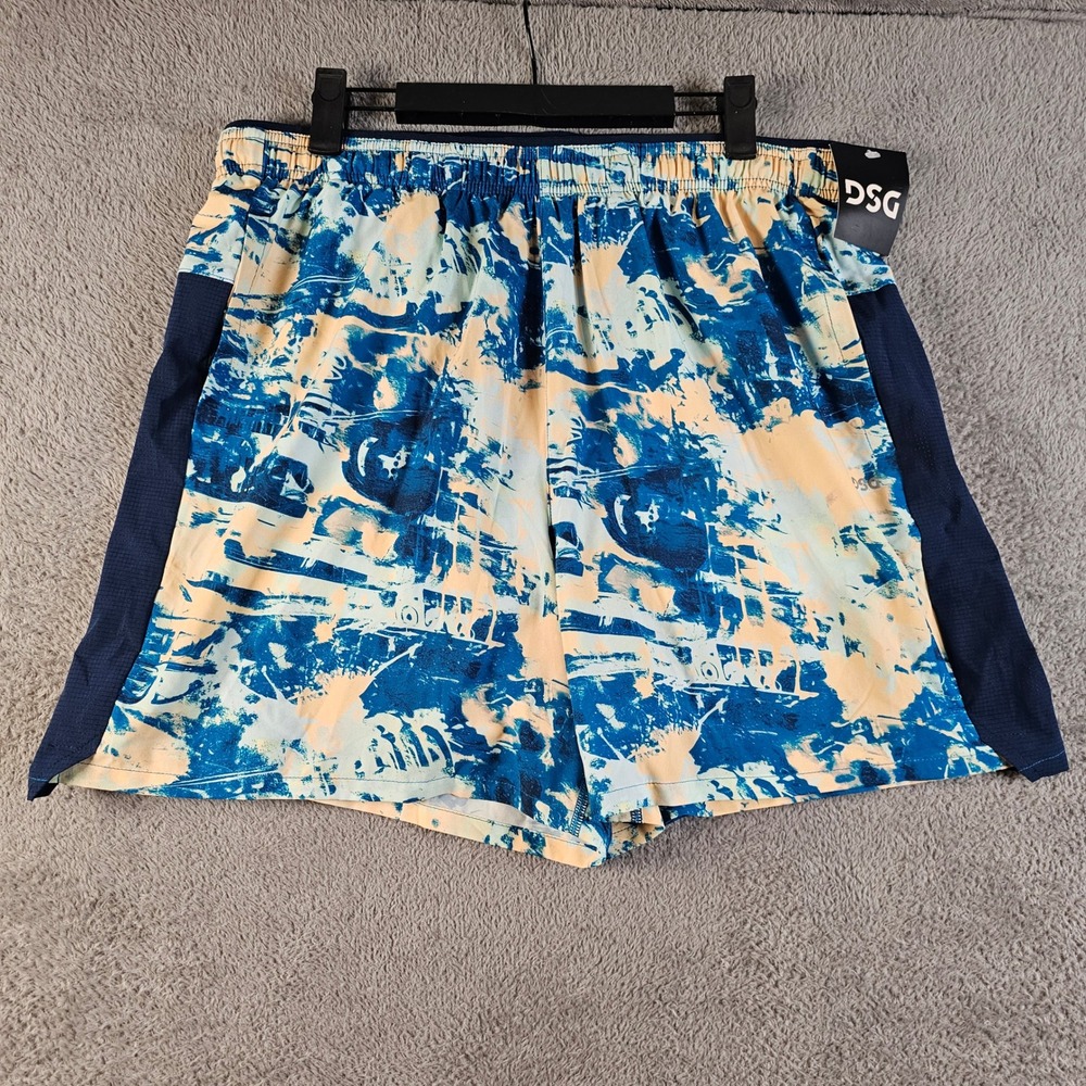 DSG‎ Mens 5 Inch 2-in-1 Stride Short Chaos Blue Gleam Athletic L New